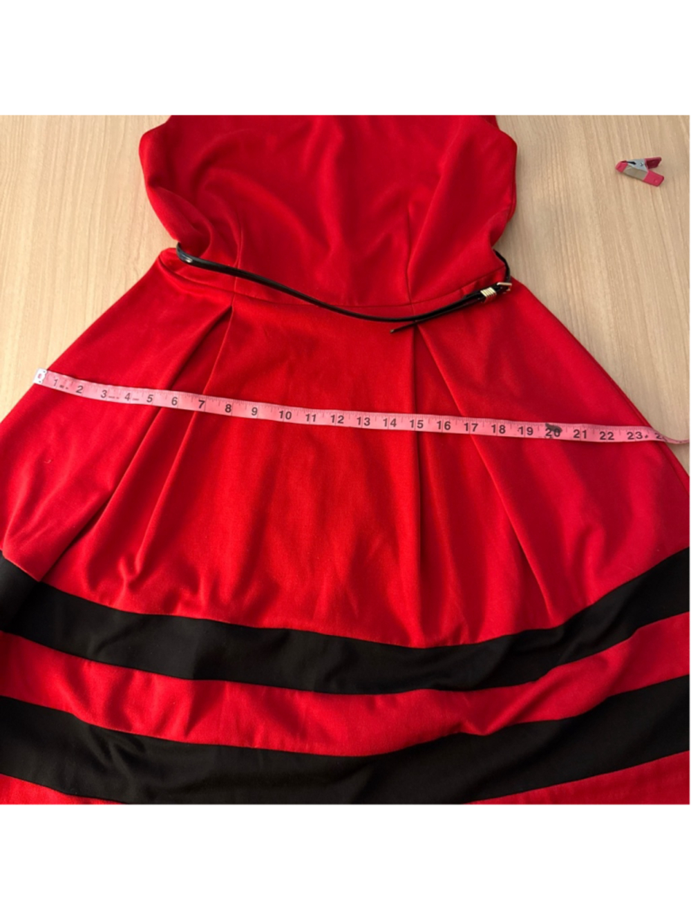 Calvin Klein Red Dress with Black Accents Size 8 - Picture 13 of 17